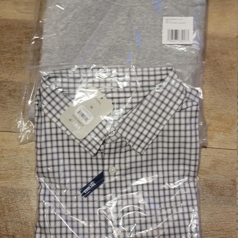 Reebok Black and White Plaid Casual Shirt